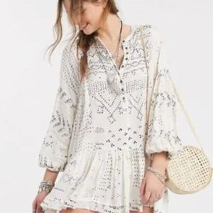 Free People Shibori Long Sleeve Tunic Dress - Worn once!